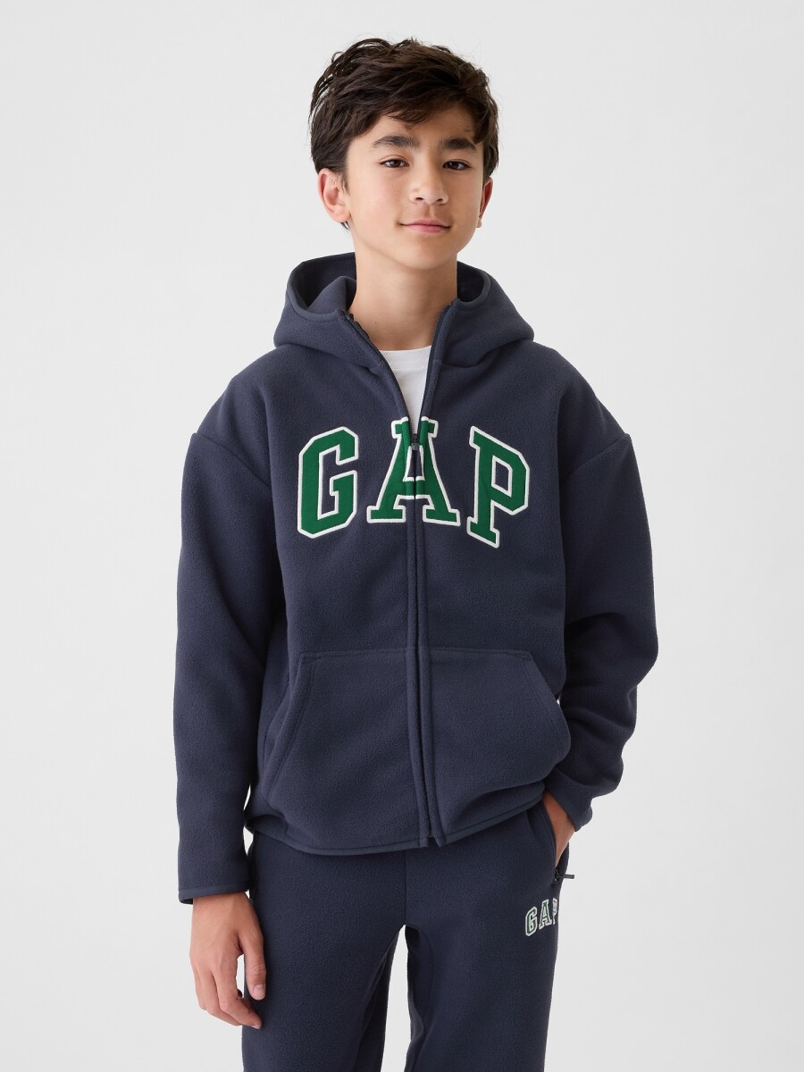 Canguro Polar Con Cierre Logo Gap Niño - Navy Uniform 