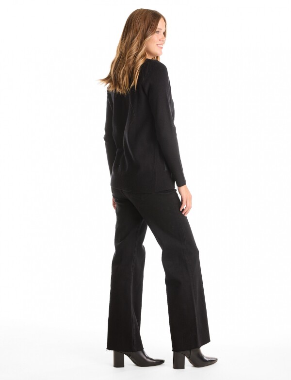 Cardigan Combinado S NEGRO