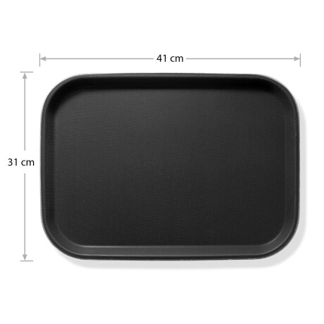 Bandeja Servir Antiderrapante Rectangular 41x31Cm Paramount Negro