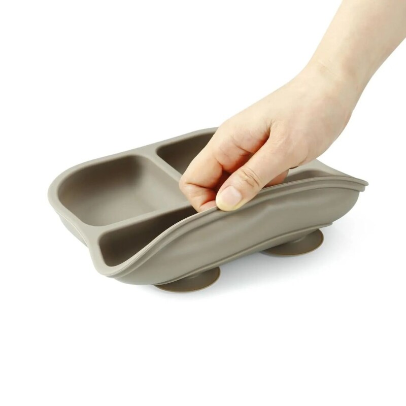 Plato Comida Bebe Infantil Silicona Libre Bpa Con Ventosa Color Celeste