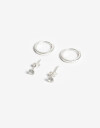 Aros Sets Strass Set De Aros Plata 925 Y Cubic - Plateado