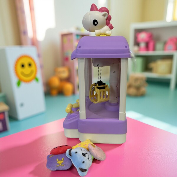 Máquina Infantil Grúa Agarra Juguetes Peluches Con Sonido Ax Variante Color Violeta