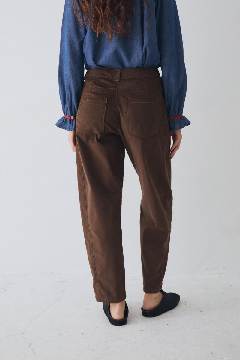 PANTALON BARREL CORDEROY Chocolate