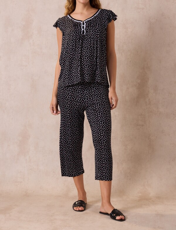Pijama C/capri NEGRO/MULTI