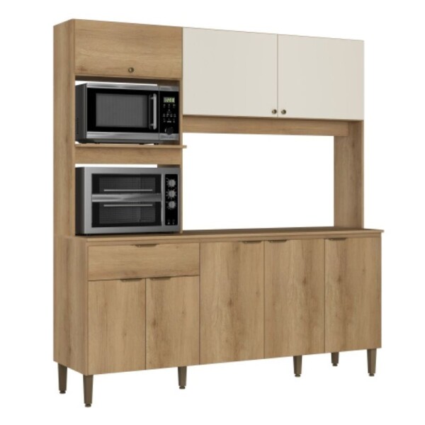 COCINA COMPACTA FLORIDA 1.85 MT 8 PUERTAS - CAPUCCINO/OFF WHITE COCINA COMPACTA FLORIDA 1.85 MT 8 PUERTAS - CAPUCCINO/OFF WHITE