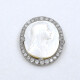 Prendedor Antiguo Oro 18K Blanco, Brillantes, Diamantes Y Nácar, Punzones Franceses Prendedor Antiguo Oro 18K Blanco, Brillantes, Diamantes Y Nácar, Punzones Franceses