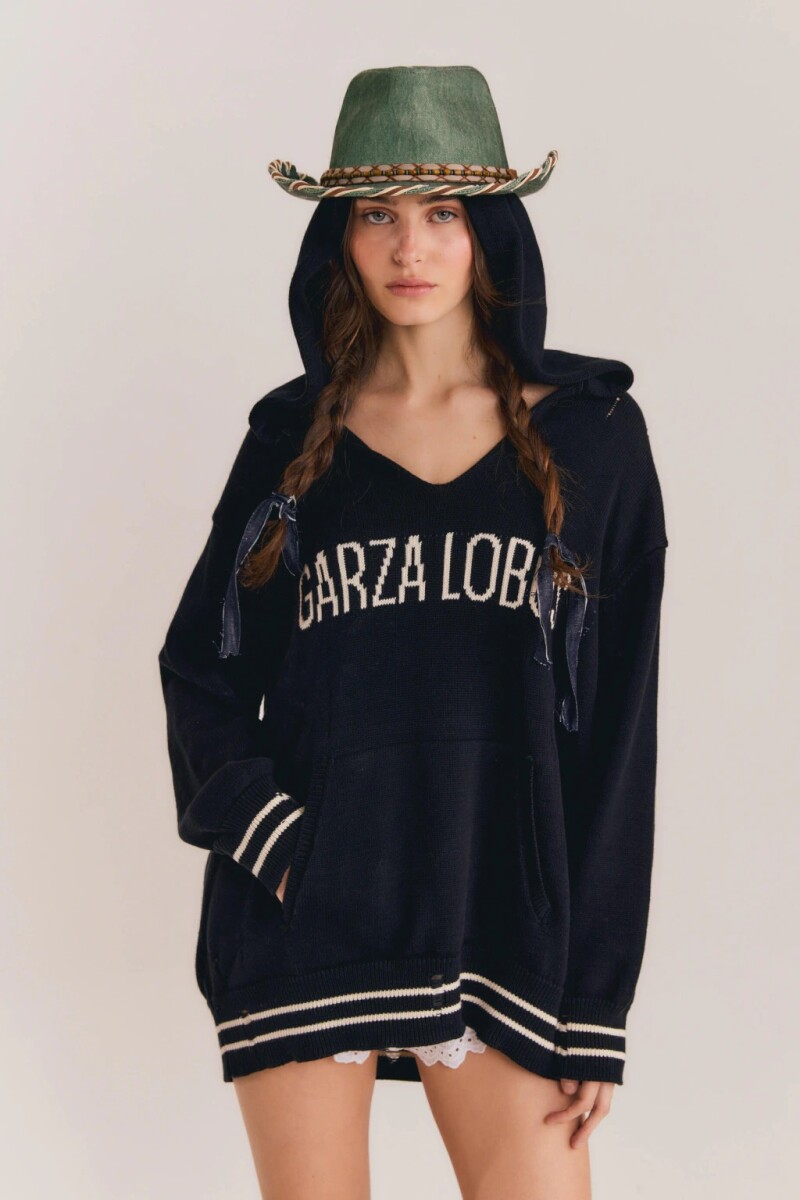 SWEATER HOODED Negro