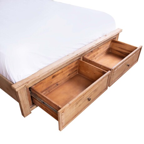 CAMA C/ CAJONES KING MADERA-ACACIA NATURAL-BEIGE WESTPORT