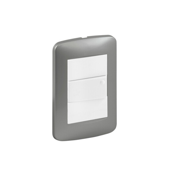 Plaqueta para 3 módulos plata brillante - Reggio M46538