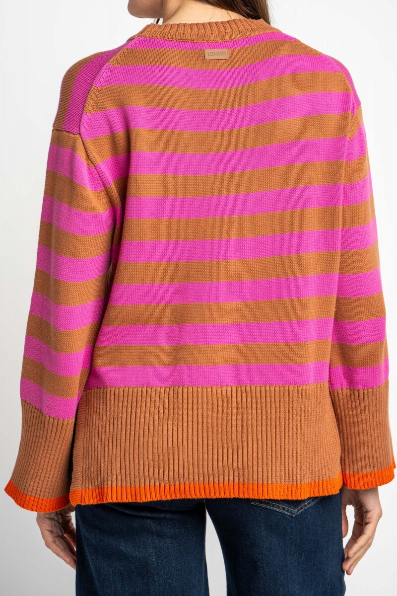 Sweater Rayado Rosa