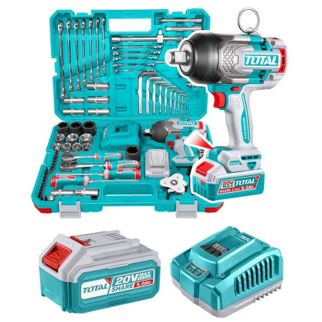 Set De 126 Piezas: Llave De Impacto Inalámbrica 20v 3/4" 1350Nm + Dados + Llaves + Puntas Set De 126 Piezas: Llave De Impacto Inalámbrica 20v 3/4" 1350Nm + Dados + Llaves + Puntas