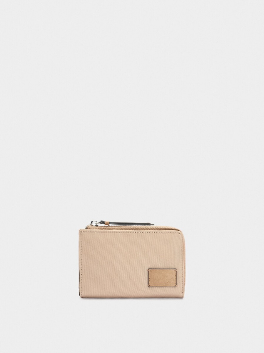 Monedero De Efecto Nylon - taupe 