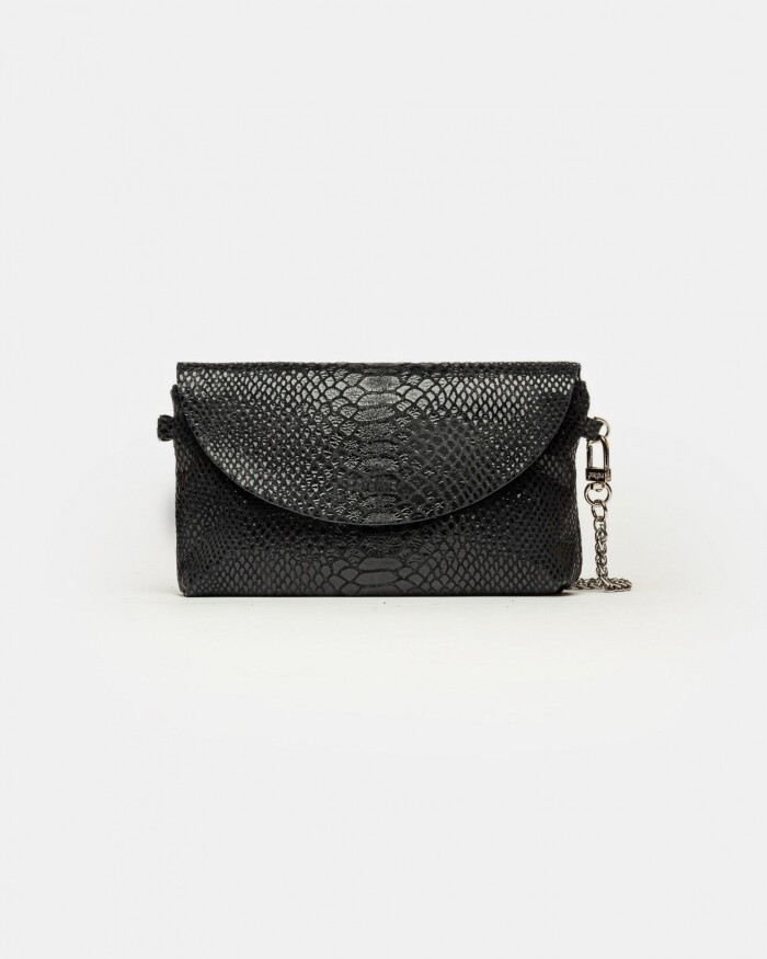 Mini bag Viena en cuero gamuza Negro