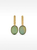 Pendientes Largos Maxi De Barra Con Piedras azul