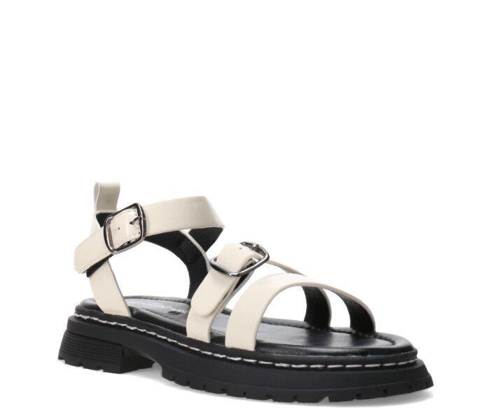 Sandalia STANY con hebillas y velcro Offwhite