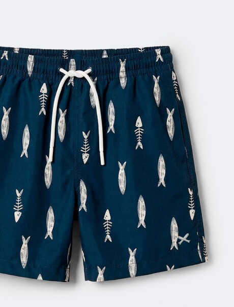 BERMUDA INFANTIL ESTAMPADA AZUL