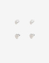 Aros Sets Strass Set De Aros Pasantes Plata 925 - Plateado