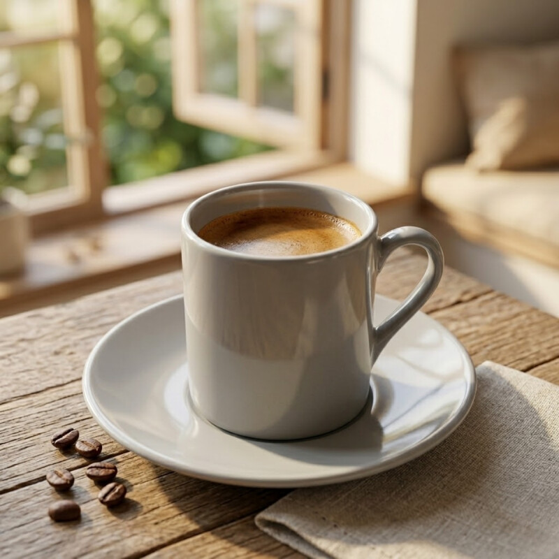 Taza de café c/plato 90ml BLANCO
