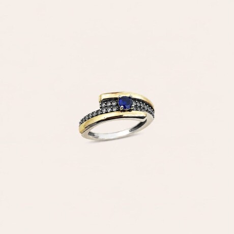 Anillo Willow Blue - Plata y Oro Anillo Willow Blue - Plata y Oro