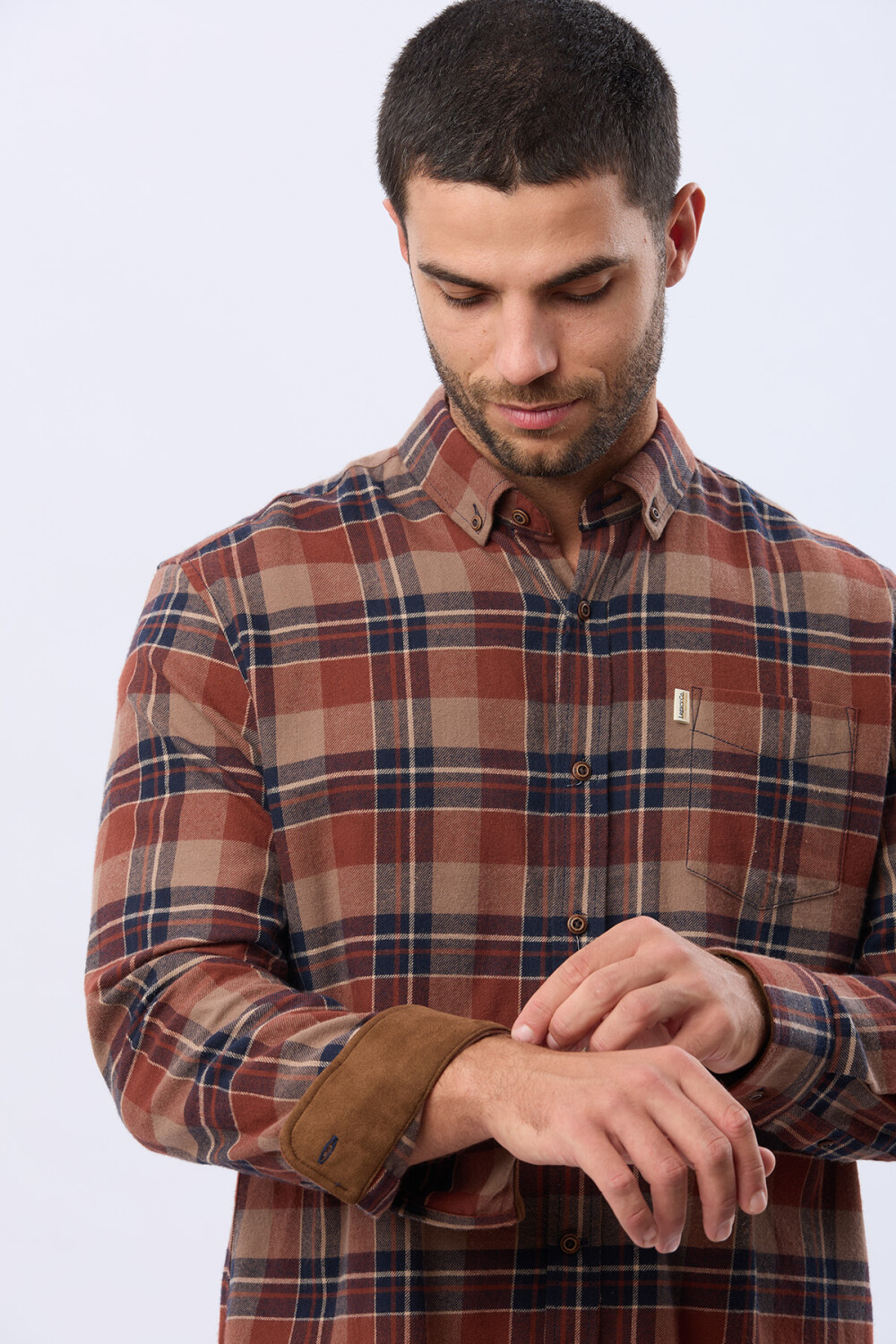 CAMISA DE VIYELA Ladrillo