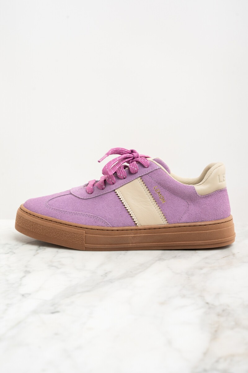 Zapatilla Gamuza Combinada Lila