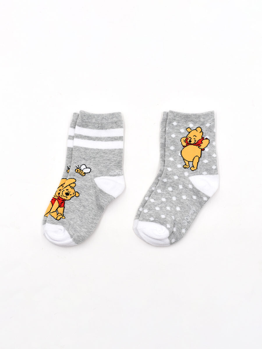 MEDIA INFANTIL DISNEY POOH - GRIS CLARO 