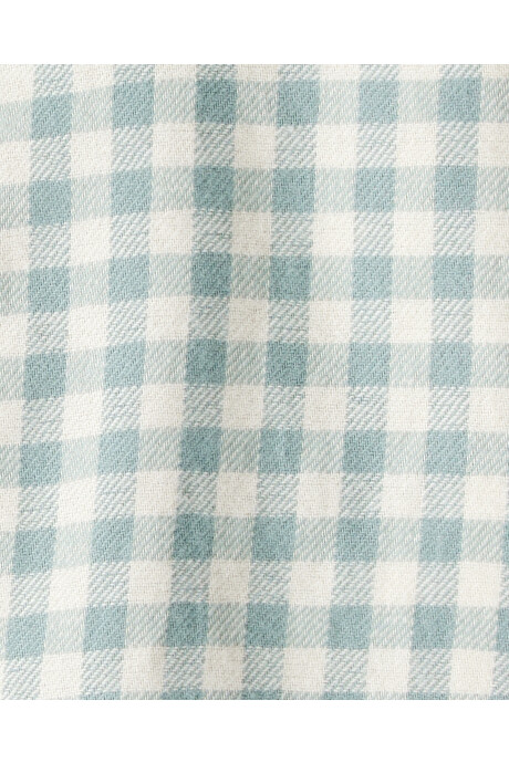 Set dos piezas, enterito jean y camisa de franela Sin color