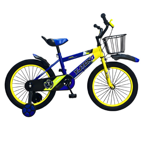 Bicicleta Infantil Yjtong R18 Canasto Parrilla Guardabarros Azul 1