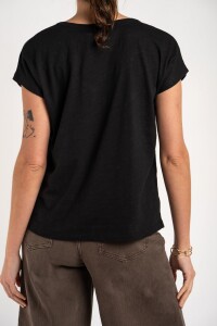 Remera Algodón Flame Negro