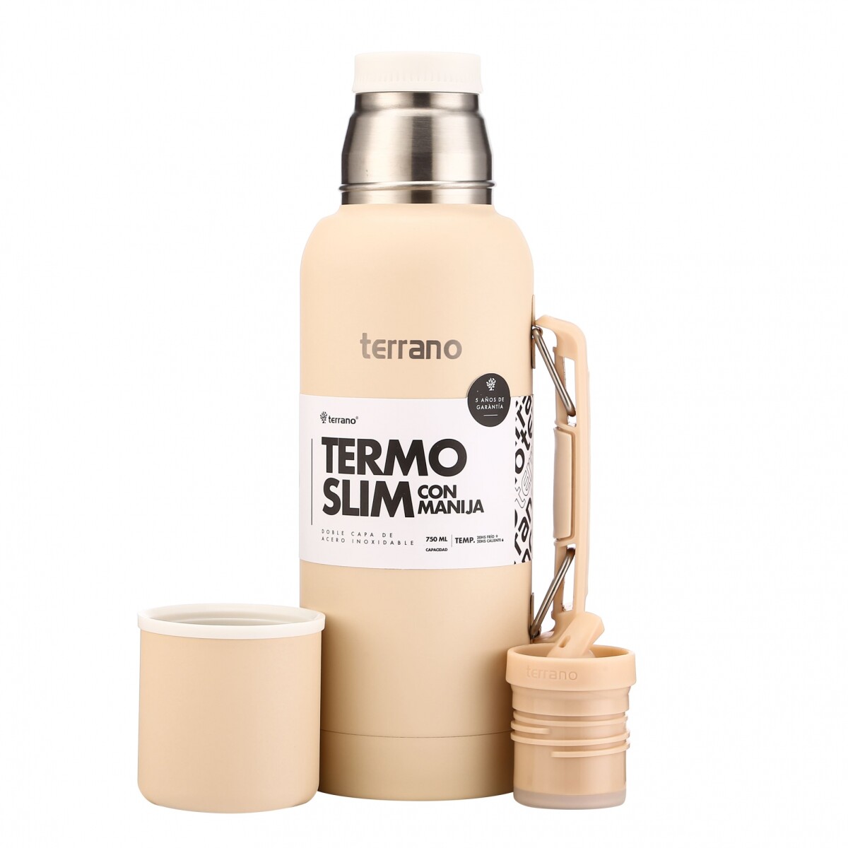 Termo Slim 750mL. c/manija - Taupe 