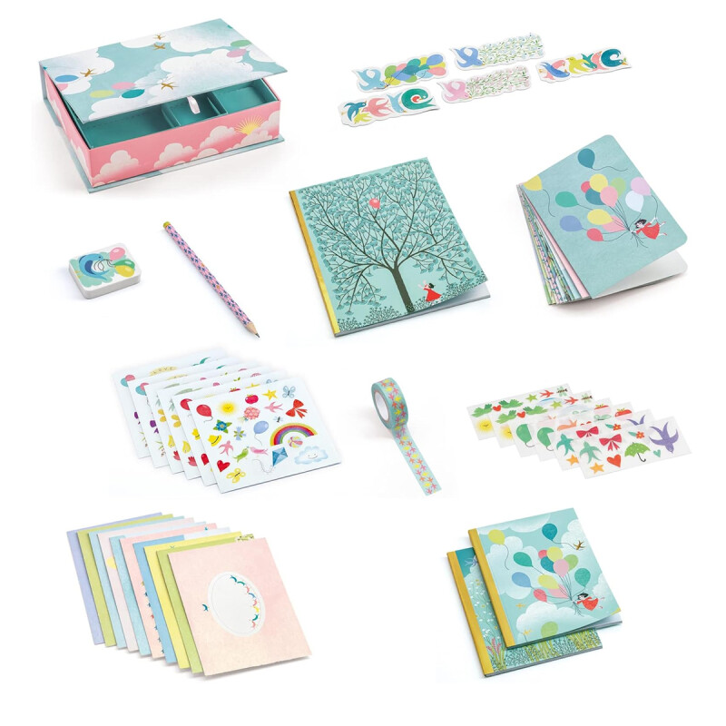 Caja de papelería Charllotte Lovely Paper Djeco Caja de papelería Charllotte Lovely Paper Djeco