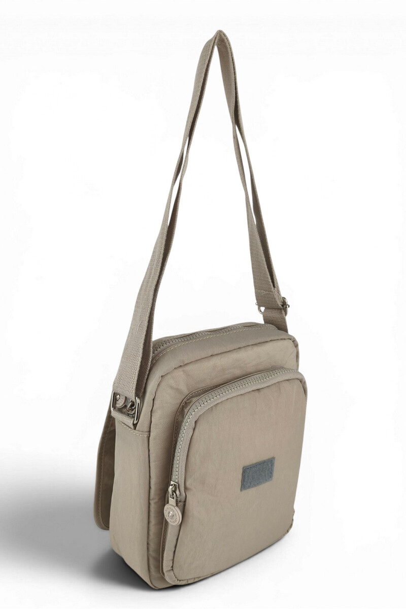 Morral Cruzado (Bandolera) en Tafeta Amasada Beige