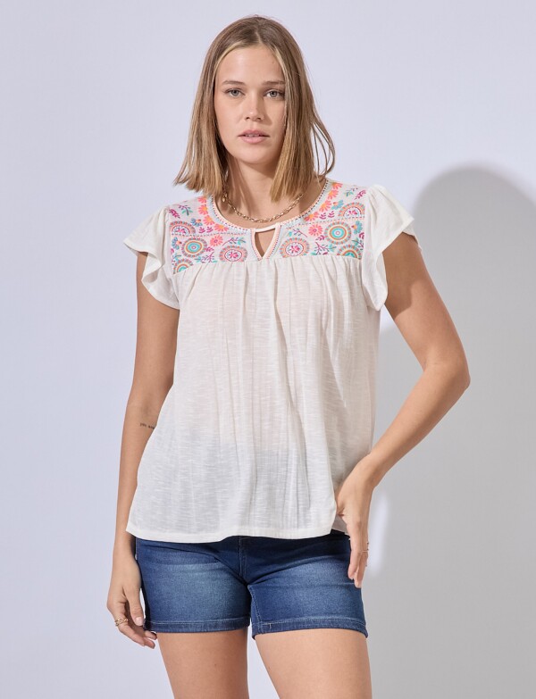 Remera Bordada CRUDO/MULTI