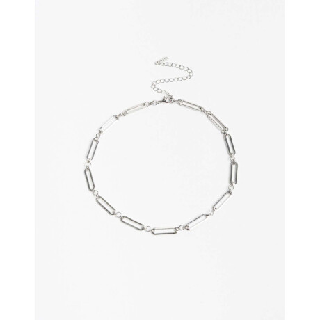 Collares Cortos Metal Plateado Rodio