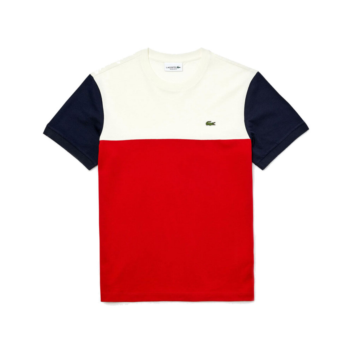 Remera Lacoste Color Block Red White Blue Zooko