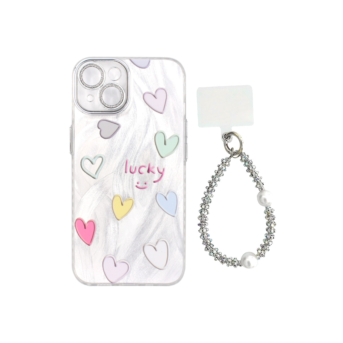 Protector para iPhone 15 diseño lucky con correa 