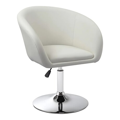 Silla Taburete Butaca con Respaldo en Cuero Lumax Modelo Stella Beige