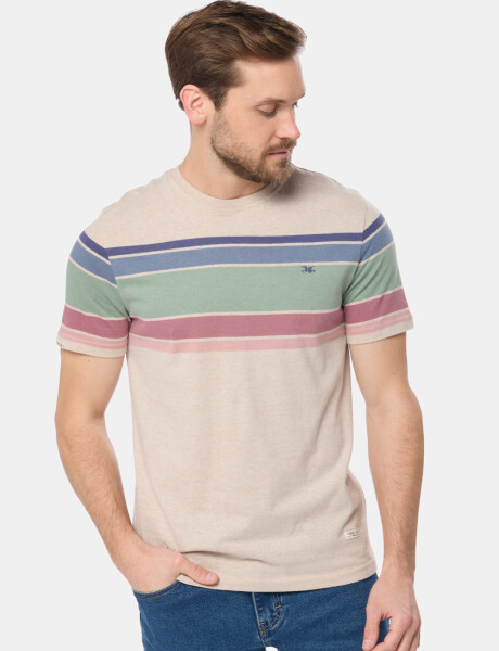 REMERA RAYADA Beige