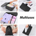 Bolso Organizador de Valija Para Viaje Necessaire de 7 Piezas Negro