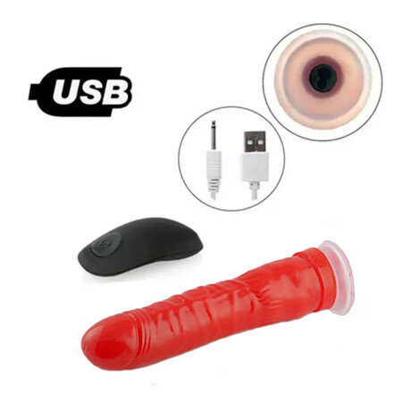 Vibrador A Control Remoto Carga USB Banana Rojo