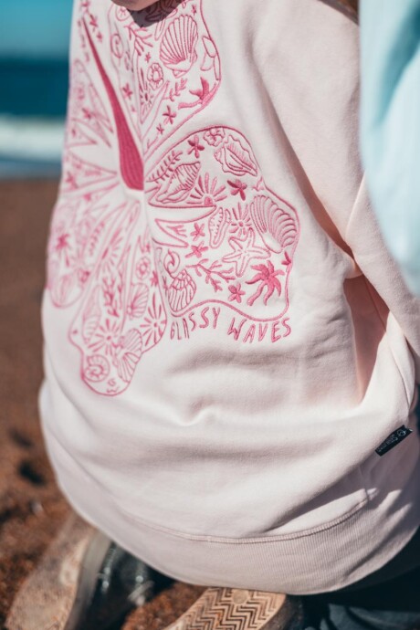Hoodie Orilla Bordado / Rosa - Preventa U