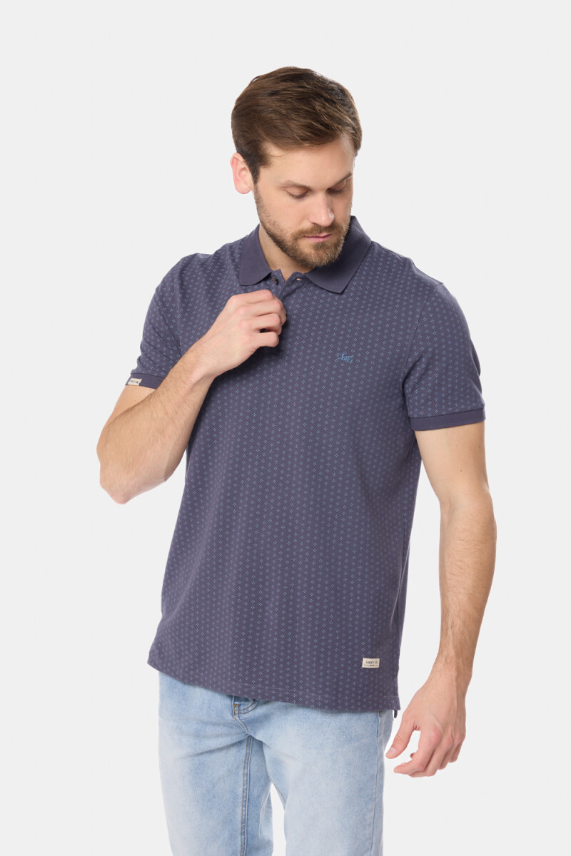 REMERA POLO ESTAMPADA - Azul 