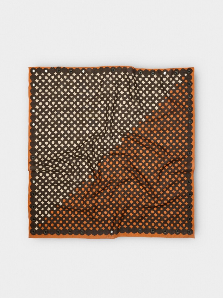 Pañuelo Cuadrado Estampado De Algodón naranja
