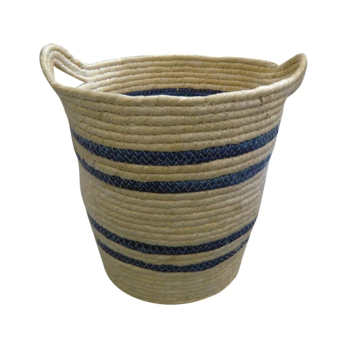 Canasto - Mimbre Nat/Azul - 28x31 cm Canasto - Mimbre Nat/Azul - 28x31 cm