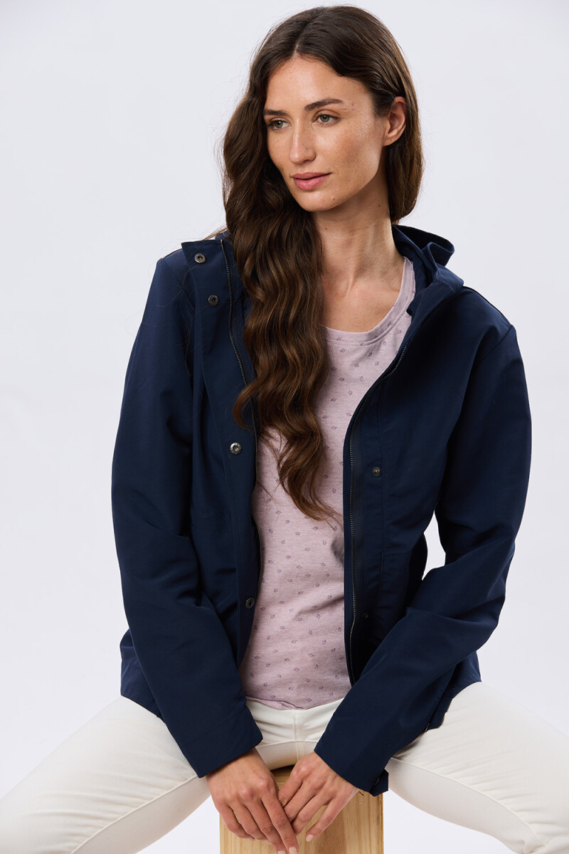 CAMPERA CON CAPUCHA - Azul 
