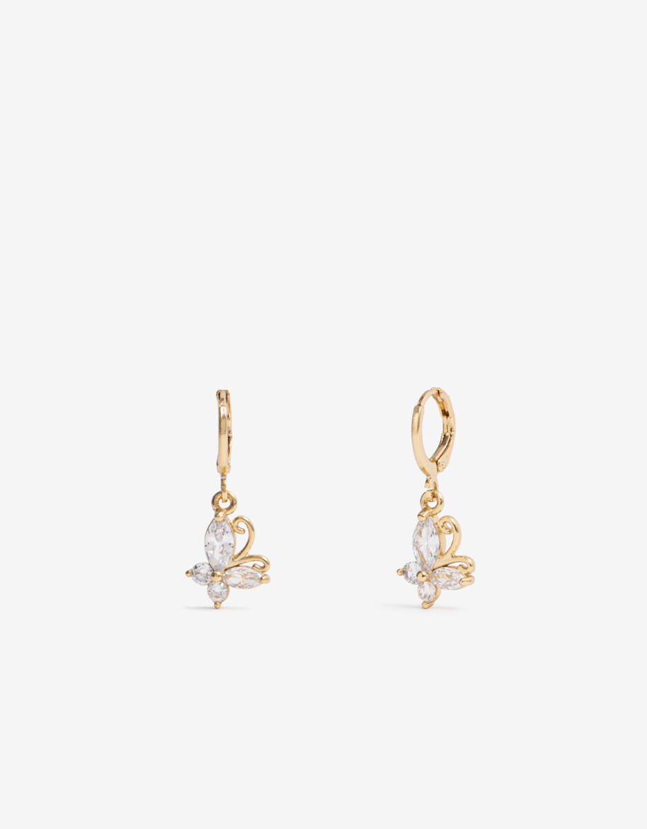 Aros Argolla Mariposa Cubic Zirconia 