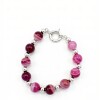 Pulsera bolitas - Plata 925 - Ágata fucsia - PU3922 conpiedra