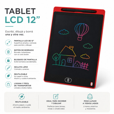 Tablet de 30cm con pantalla LCD para dibujar Rosado