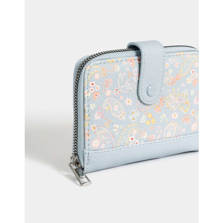 Billetera Estampada Azul Celeste