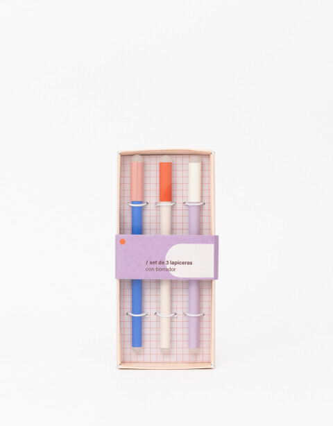 Lapices y Lapiceras Set Set De Lapiceras Con Borrador - Combinacion Multicolor